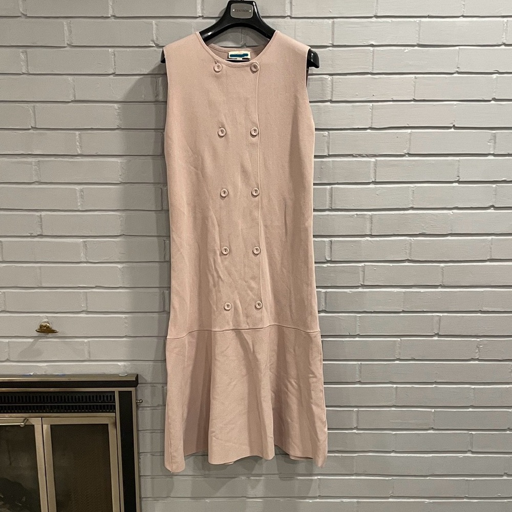 Blush Double Breasted Sleeveles Midi Dress/ Jumper